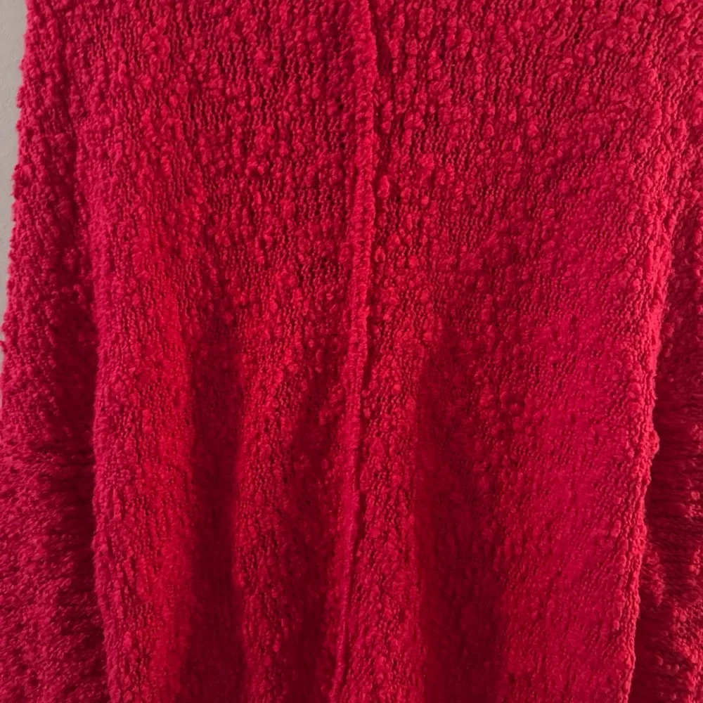 Free People Womens Pullover Sweater Red Long Sleeve V Neck Inside Out S/p Dc - Picture 10 of 12